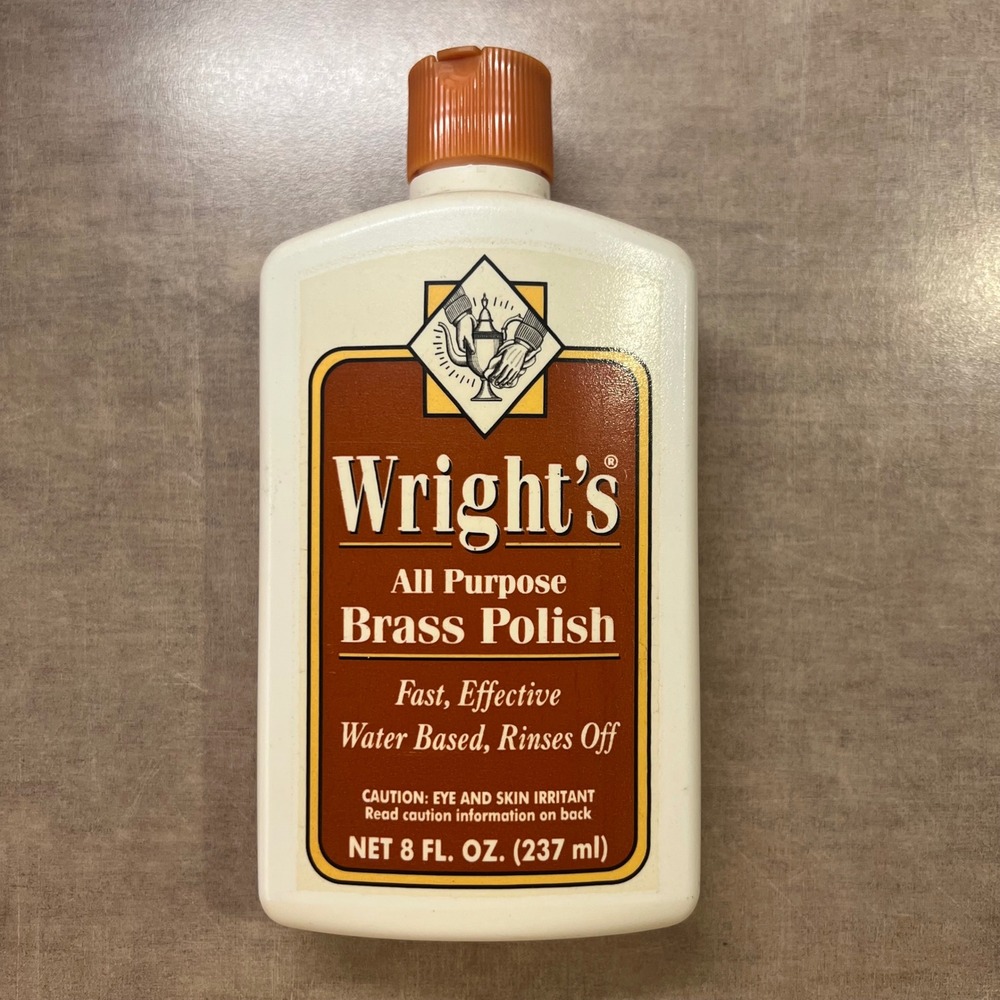 Wrights All Purpose Brass Polish 8 fl oz Water Based Tarnish Remover Fast Acting
